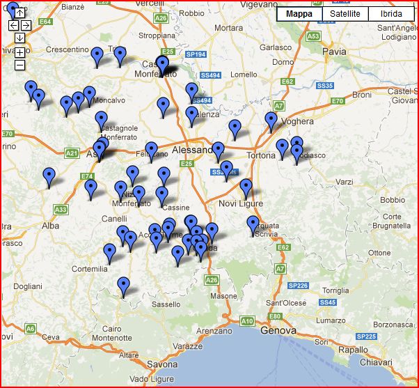 mappa castelli